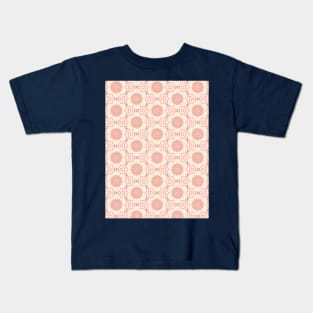 trendy red geometric floral repeated pattern Kids T-Shirt